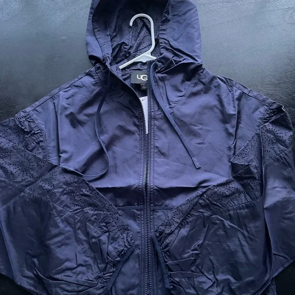 Authentic UGG Chiara Full-zip Hooded Jacket Women's S, Sophisticated Navy Blue! - Picture 4 of 13